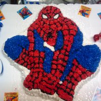 Spiderman spidrman cake w/ buttercream