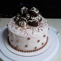 Neapolitan Birthday Cake Buttercream with chocolate covered strawberries on top. Inside is Neapolitan (chocolate, vanilla and strawberry layers) with chocolate...