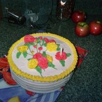My Second Cake This was the second cake I made. My roses are improving