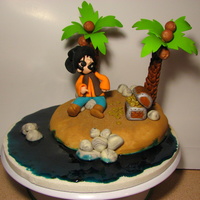 Hey Matey, Look I Be Rich! All on this cake is edible (even the water!), the cake is a vanilla one, super yummy! This was my first time making a "human"...