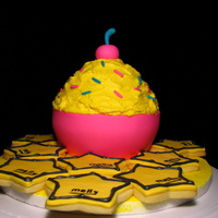 A Bowl Of Ice Cream Or A Cupcake? This time I'll let you decide what my cake is, because after making it I was no longer sure if I achieved what I was looking for.