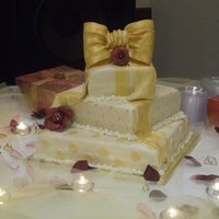 Stack Of Gifts All MMF! Bottom is French Vanilla, Middle is Strawberry, and Top is Marble. All have Buttercream Filling.