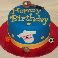 Sports Cake fondant covered, fondant decoration