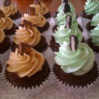 Grasshopper/peanut Butter Cupcakes thanks to a fellow CC member for the idea, the picture I saw looked so delicious I had to try it myself!