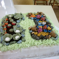 Celebrating May 21St I choose a garden them with fondant veggies and flowers with Oreo crumbs for dirt