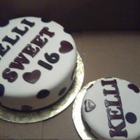 Simple Sweet 16 WASC cake iced with strawberry buttercream and covered with fondant. Included her own cake.