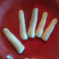 Finger Food Practice batch of finger cookies. Seen these done by lOIDA and followed her tutorial. Thanks lOIDA! Can't find sliced almonds no where...