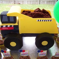 Tonka Truck Chocolate Cake with chocolate BC Fondant/gumpaste accents RKT tires