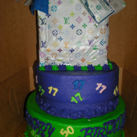 Lv Shopping Bag With Money This cake was created for a young lady and her father for their birthdays. The shopping bag (handles fell off) was "filled" with...