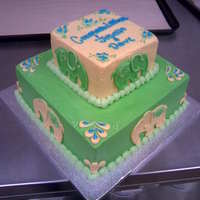 Elephant Baby Shower Cake Iced and piped in Buttercream