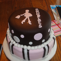 Pink And Brown Shower Cake The top was cut out using a Cricut.