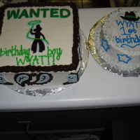 Western Birthday This was a one year old birthday cake. With the smash cake matching. The fondant accents were cut out with the Cricut.