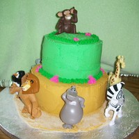 Hayden's Madagascar Cake 3rd Birthday cake for a friends son. She showed me a pic of what she wanted and provided figures.
