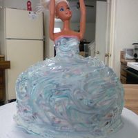 Barbie Cake My first cake to decorate! I think it looks horrible! Any pointers would be great!