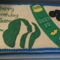Girl Scout Juliette Low This was for a girl scout troop celebrating the founders birthday. Fondant sash with fondant accents. Green chocolate melt lettering. Black...