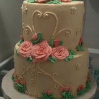 Anniversary Cake Based on the cover pic for the anniversary cake category. Love the design and I think it came out pretty well! Not great at buttercream...