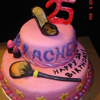 Surprise 25Th Birthday Cake My first gumpaste shoe. I need a lot more practice but I think it turned out well. First time using luster dusts as well - LOVE them!