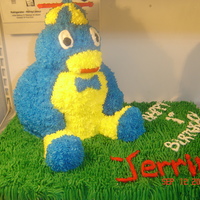 Pablo (Backyardigans) All buttercream. Pablo has RKT arms, legs and head, everything else is cake.