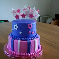 Hannah Montana Made this for my niece's eighth birthday. Bottom cake is chocolate with peppermint buttercream. Top tier is white cake with cookies-n-...