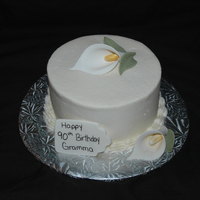 Gramma's 90Th Birthday. My Gramma's 90th birthday cake. I couldn't be there for her birthday so I made this to have my parents take to her. Buttercream...