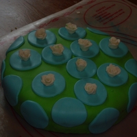 My First Fondant Cake I didnt have a idea when I started thats why the colors are kind of backward lol
