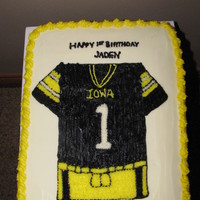 Hawkey Bday Cake Marble cake with buttercream frosting