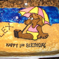 Puppy Birthday Cake Marble cake with buttercream frosting.
