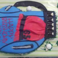 Golf, Anyone? Coconut cake covered in fondant. Golf tees, clubs, balls, are all fondant with tylose.