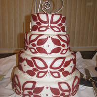 Leaf Pattern Wedding Cake 