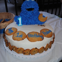 Cookie Monster Here is the cake I made for my sons 1st Birthday. We had a cookie monter theme for his party and this is what I came up with. Cookie...