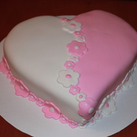 Valentines Day Half And Half Flowers This was a quick cake that I made for a mom's group valentine's day party. It was strawberry cake with hot fudge frosting(to...