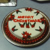 Poinsettia Vanilla Cake with all buttercream icing