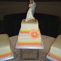 My First Wedding Cake This was my first wedding cake, Gumpaste flower (my first). Yes I know you can see the foil poking out underneath the cakes, which was a...