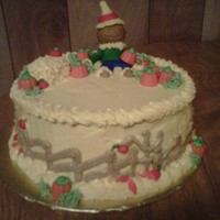 Happy Fall Yall! Cake 2 layer, 8 inch round cake. Scarecrow is made out of fondant as well as the red apples and leaves. Bale of hay is made of fondant and...