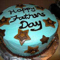Father's Day Cake First time using fondant cutouts. Too bad the brown lettering bled into the cake. Any ideas how to avoid this in the future?