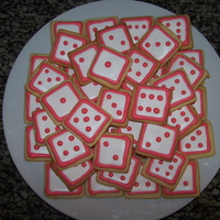Bunco - We're On A Roll!!! Sugar cookies frosted with royal icing. I surprised my ladies Bunco game night group with these as a little extra treat - I chose pink...