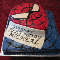 Spiderman This was inspired by many of the other Spiderman cakes on this site. The bottom layer is yellow cake and the top chocolate. I used gumpaste...