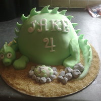 Dinosaur dinosaur cake pudding basin and one 8 inch round cake