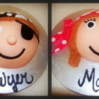 Pirate Twins Pirate Birthday for Twins!! Cakes were yellow cake covered in fondant. Cupcakes were Chocolate and Yellow cake, Marshmellow Buttercream...