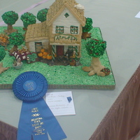 Autumn In The Apple Orchard Gingerbread House Blue Ribbon - Gingerbread Division - 2009 Oklahoma State Sugar Artist Show!Everything is edible! Lots of tiny details!