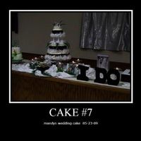 Cake # 7 05-23-09 Black , White & Silver Wedding cake . I'm not good at fondanting yet, so i made a butter cream and attached fondant squares to the...
