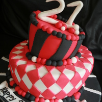 Topsy Turvy 21St Cake This is a 10" and 6" lemon madiera with white chocolate ganache and fondant icing. My first topsy turvy effort, the young girl...