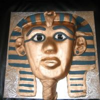 King Tut's Egypt I made this cake for a lady who was going to Egypt to celebrate her birthday. The cake is moulded chocolate mudcake iced in white ganache...