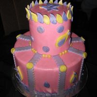 Pink Merry Go Round Perfect for the little girl that's stolen your heart. Pink, yellow and lavender fondant create a carousel effect.