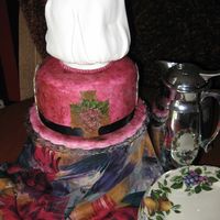 Birthday Cake For A Recent Chef School Graduate Marbleized fondant and a "chef hat" top tier made of fondant draping were the perfect touch for this recent chef school graduate...