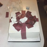 Cake For Tina Buttercream with fondant accents. Couldn't seem to get the bow dry enough. Grrr!