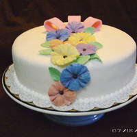 Hibiscus These flowers were made from a mold I got at the Florida ICES Day of Sharing in Feb 2010. The cake is a 10" round covered in...