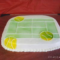 Tennis Court This is my first attempt at airbrushing. I used a stencil that I created from an internet image and using SCAL, I cut it from freezer paper...