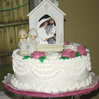 25Th Wedding Cake Re-created the top tier of my sister's original cake for her anniversary - altho used buttercream roses, rather than fresh flowers (...