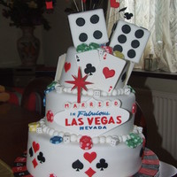 Vegas Wedding Inspired by a couple of cakes I found on here. This cake was made for my friend who had just got married in Vegas.